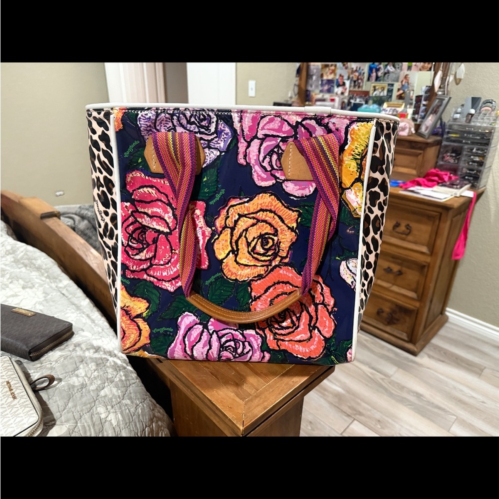 Floral and Leopard Print Women's Tote Bag